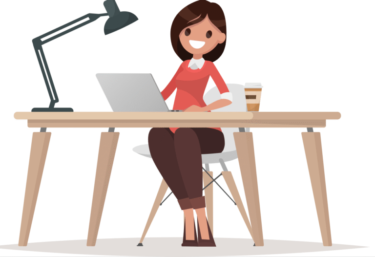 person at office desk